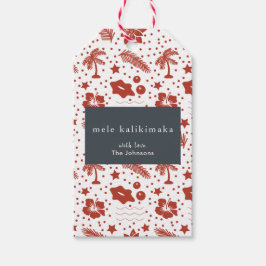 Mele Kalikimaka - Etiqueta Red Gift Natal Havaiano