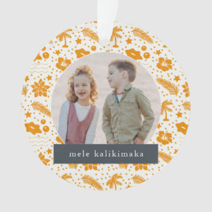 Mele Kalikimaka Natal 2 Ornamento Laranja Foto