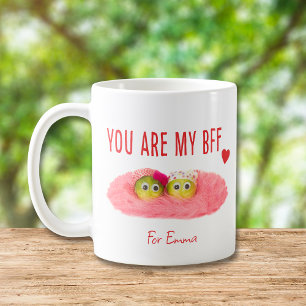 Melhor amigo bff bestie, caneca de café rosa