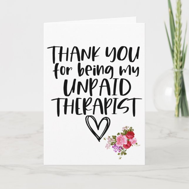 Melhor Amigo Engraçado Floral Obrigado Cartão de F (Frente)