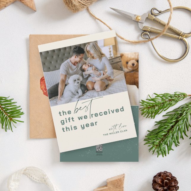 Melhor Anúncio de Natal de Férias Verdes com Foto  (Criador carregado)