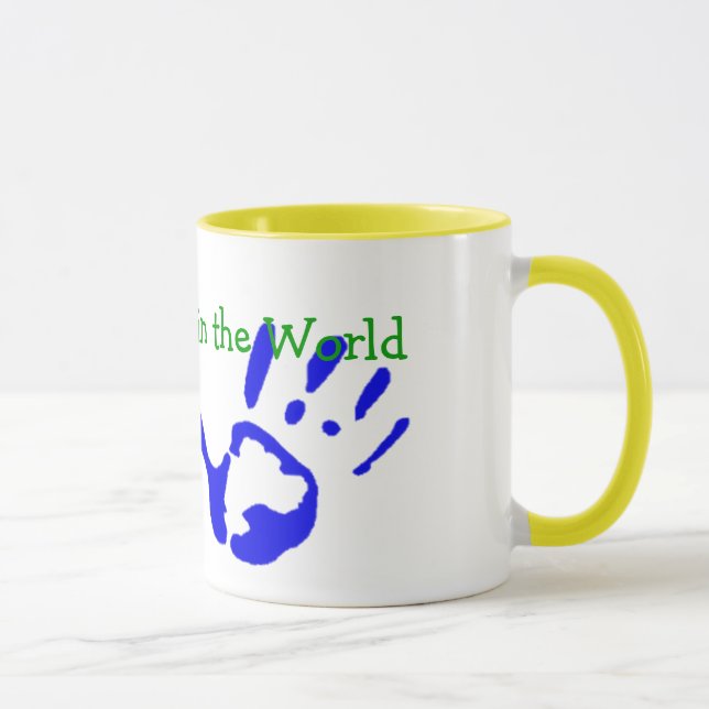 Melhor Avó com Caneca de Impressões Digitais (Direita)