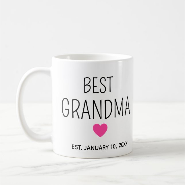 Melhor Avó com data estabelecida Caneca de Café (Esquerda)