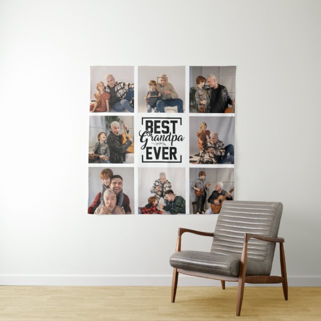 Melhor Avô do Mundo 8 Colagem de Fotos Tapeçaria (In Situ)