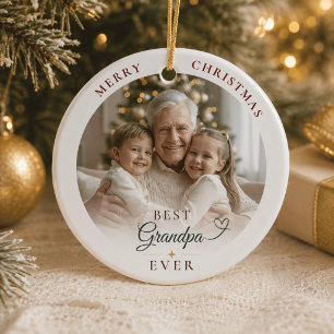 Melhor Avô do Mundo Enfeite de Natal Personalizado