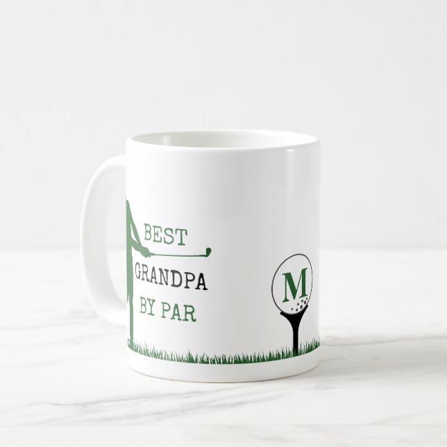 MELHOR AVÔ POR PAR Caneca de Café com Monograma de (Frente Esquerda)