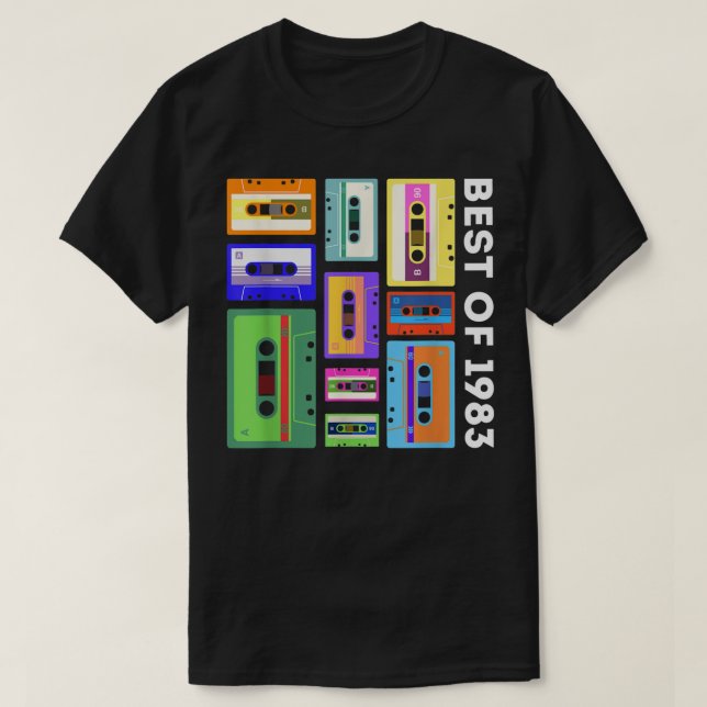 Melhor Camisa de Fita Cassete de 1983 80s 90s com  (Frente do Design)