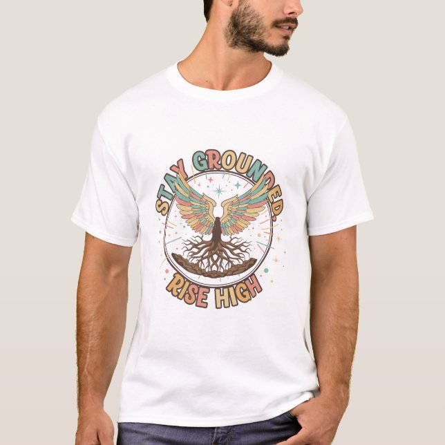 Melhor Camiseta Árvore Espiritual da Vida com Asas (Frente)