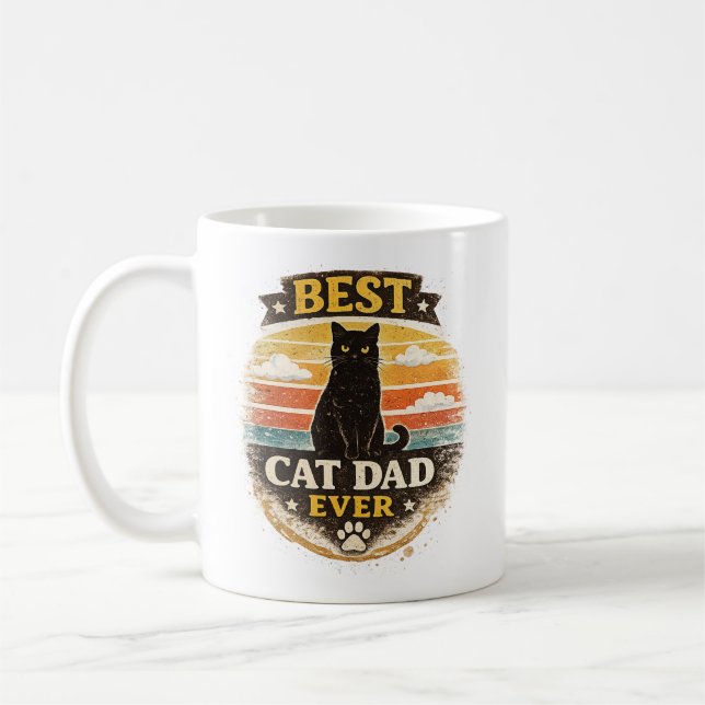 Melhor Caneca de Café do Pai de Gato de Todos os T (Esquerda)