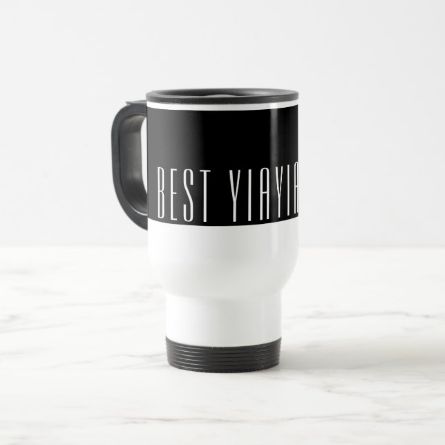 Melhor Caneca de viagem YIAYIA (Frente Esquerda)
