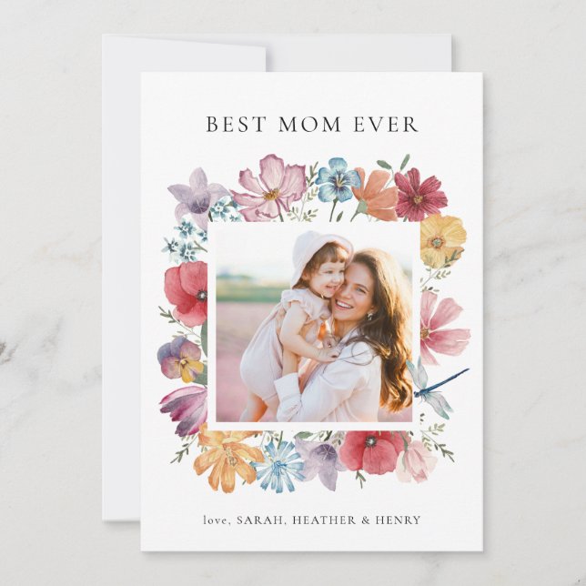 Melhor Cartão com fotos Da Mãe (Frente)