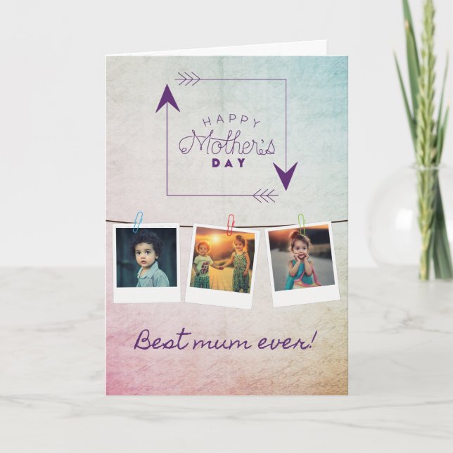 Melhor Cartão com fotos de Dia de as mães de Mãe (Frente)