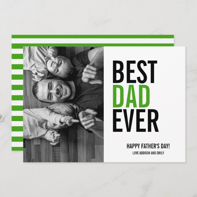 Melhor Cartão com fotos De Dia de os pais Nunca (Frente/Verso)