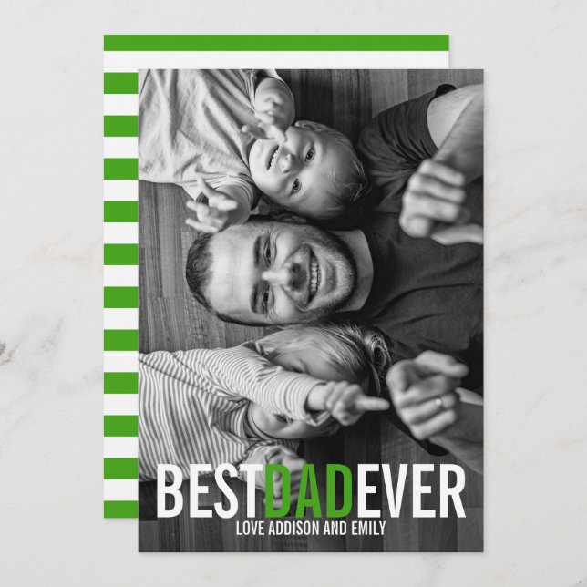 Melhor Cartão com fotos De Dia de os pais Nunca (Frente/Verso)