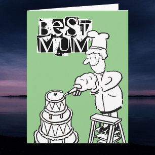 Melhor Cartão de Bolo de Decoração de Bolo de Mãe