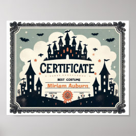Melhor Certificado de Costume - Poster do Castelo 