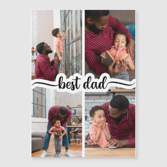 Melhor Colagem de Fotos Personalizada do Pai 4 (Frente)
