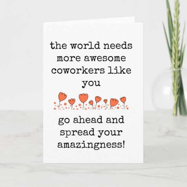 Melhor Colega De Trabalho, Cartão De Apreciação De (Frente)