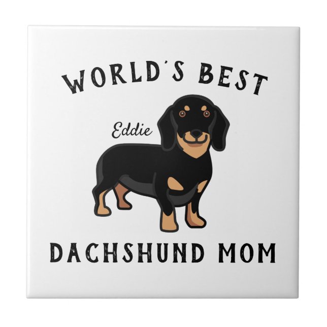 Melhor Dachshund Mãe Nome Personalizado de Cachorr (Frente)
