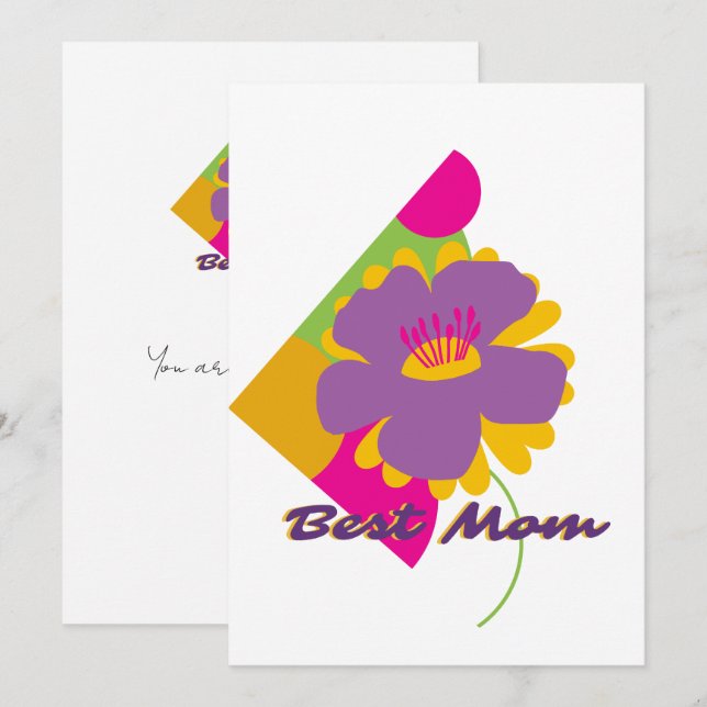 Melhor Design Colorido e Moderno para Mãe (Frente/Verso)