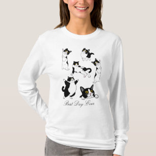 Melhor dia de camisa de manga longa de gato tuxedo