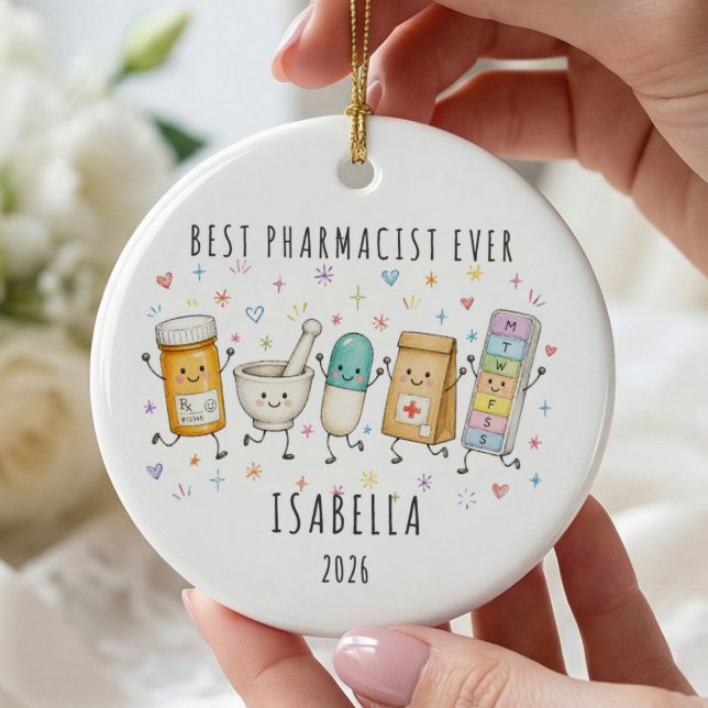 Melhor Farmacêutico de Todos Enfeite Personalizado (Criador carregado)