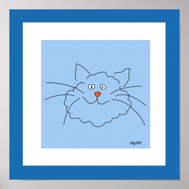 Melhor Impressão de Poster de Gato Azul (Frente)