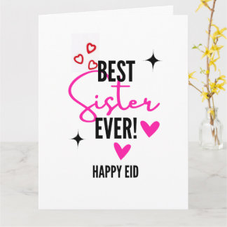 Melhor Irmã do Mundo Feliz Eid Cartão de Saudação