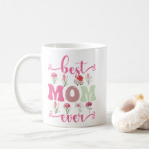 melhor mãe, caneca floral para mamãe