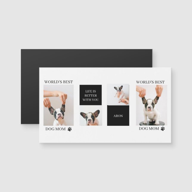 Melhor Mãe de Cachorro do Mundo | Foto de Cachorro (Frente/Verso)