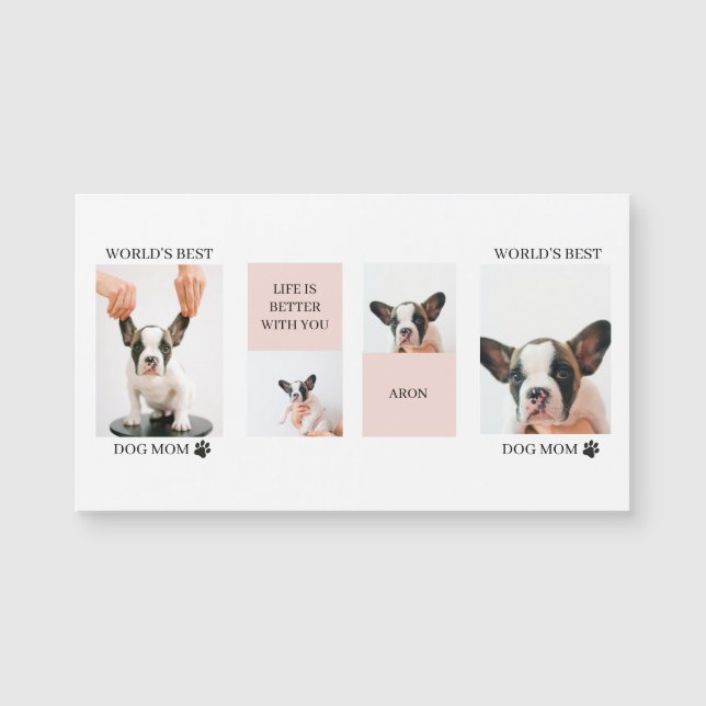 Melhor Mãe de Cachorro | Foto de Colagem | Rosa Pa (Frente)