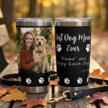 Melhor Mãe de Cachorro Patas Pet Preto Foto Café