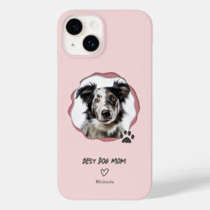Melhor Mãe de Cachorro Rosa Moderno Uma Foto