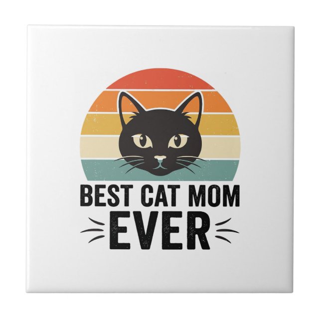 Melhor Mãe de Gato de Todos os Tempos Design Retro (Frente)