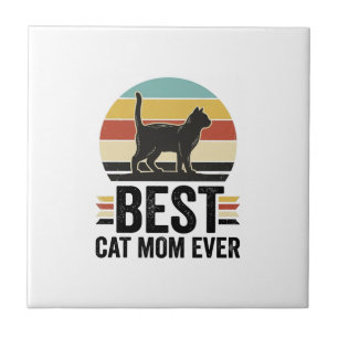 Melhor Mãe de Gato de Todos os Tempos Design Retro