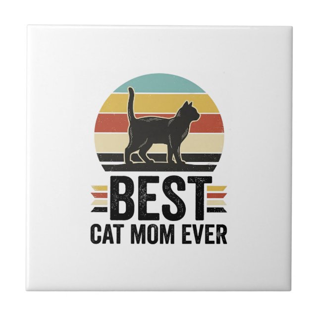 Melhor Mãe de Gato de Todos os Tempos Design Retro (Frente)