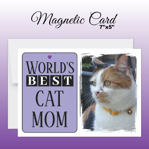 Melhor mãe de gato ou cartão magnético púrpura de