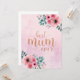 Melhor Mãe de Sempre Flor de Aquarela Rosa Dia das