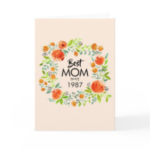 Melhor Mãe Desde Cartão Floral De Saudação De Aqua