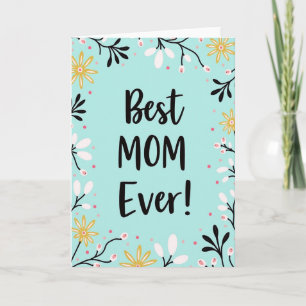 Melhor Mãe do Mundo Cartão com Padrão Floral