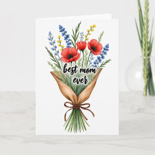 Melhor Mãe do Mundo Cartão de Arte Floral