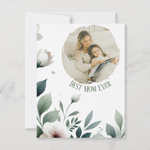 Melhor Mãe do Mundo - Cartão Floral Pastel para a