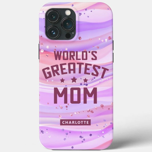 Melhor Mãe do Mundo Dia das Mães Glitter Roxo (Verso)