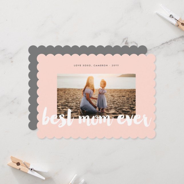 Melhor Mãe, Escova Branca, Script Foto Moderna (Frente/Verso In Situ)