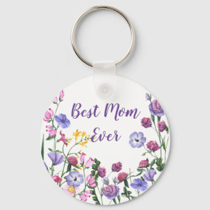 Melhor Mãe Já Citado Chaveiro de Flores de Jardi