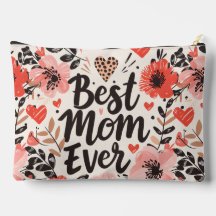 Melhor Mãe Já Flor Grande Bolsa de Acessórios