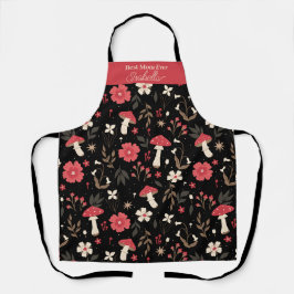 Melhor mãe Nome personalizado cogumelo apron flora
