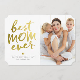 Melhor Mãe Nunca | Faux Gold Foil
