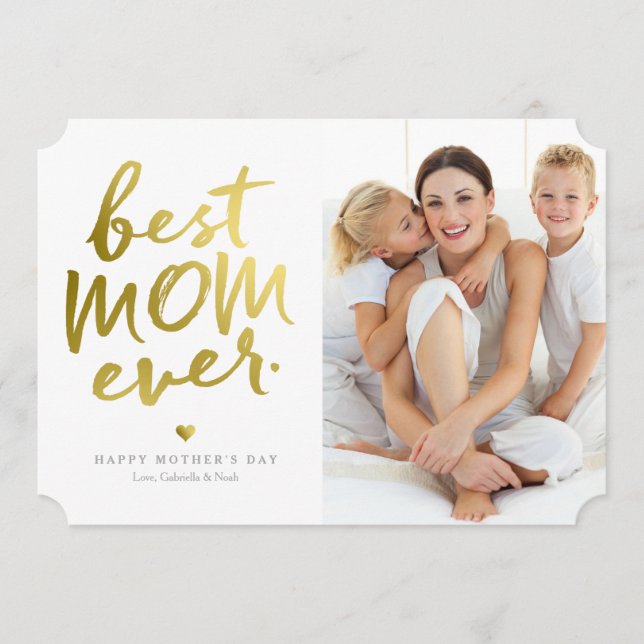 Melhor Mãe Nunca | Faux Gold Foil (Frente)