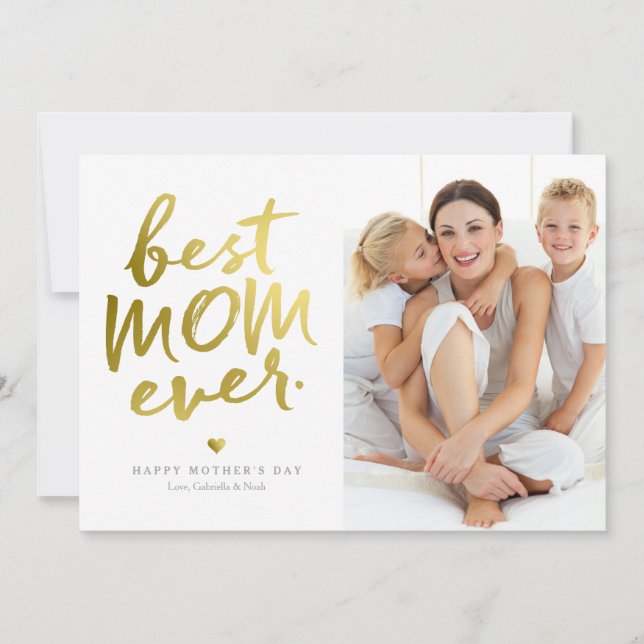 Melhor Mãe Nunca | Faux Gold Foil (Frente)